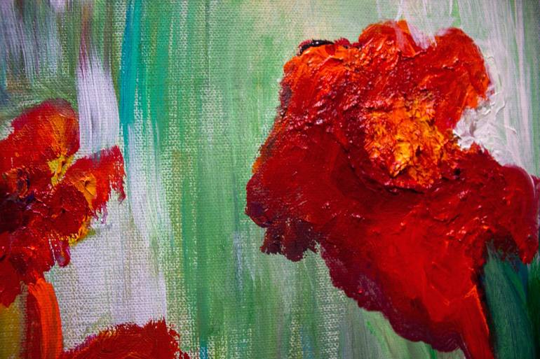 Original Abstract Floral Painting by Nathalie Gribinski