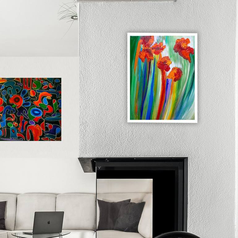 Original Floral Painting by Nathalie Gribinski