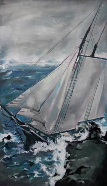 Print of Impressionism Seascape Paintings by M Isabel Gonzalez Carretero