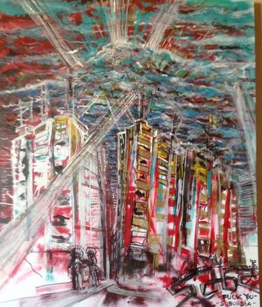 Original Street Art Architecture Paintings by Santas Claus