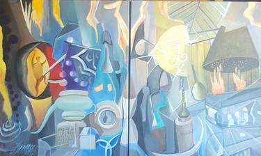 Original Cubism Graffiti Painting by Fouchet Richard