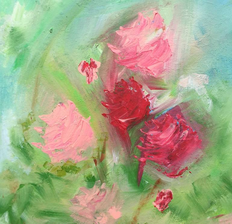 Original Impressionism Floral Painting by Lucy Moore