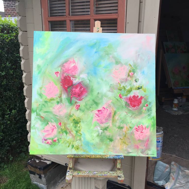 Original Impressionism Floral Painting by Lucy Moore