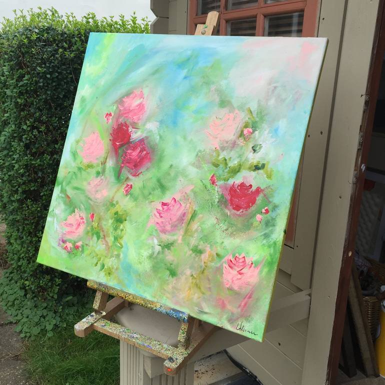 Original Impressionism Floral Painting by Lucy Moore