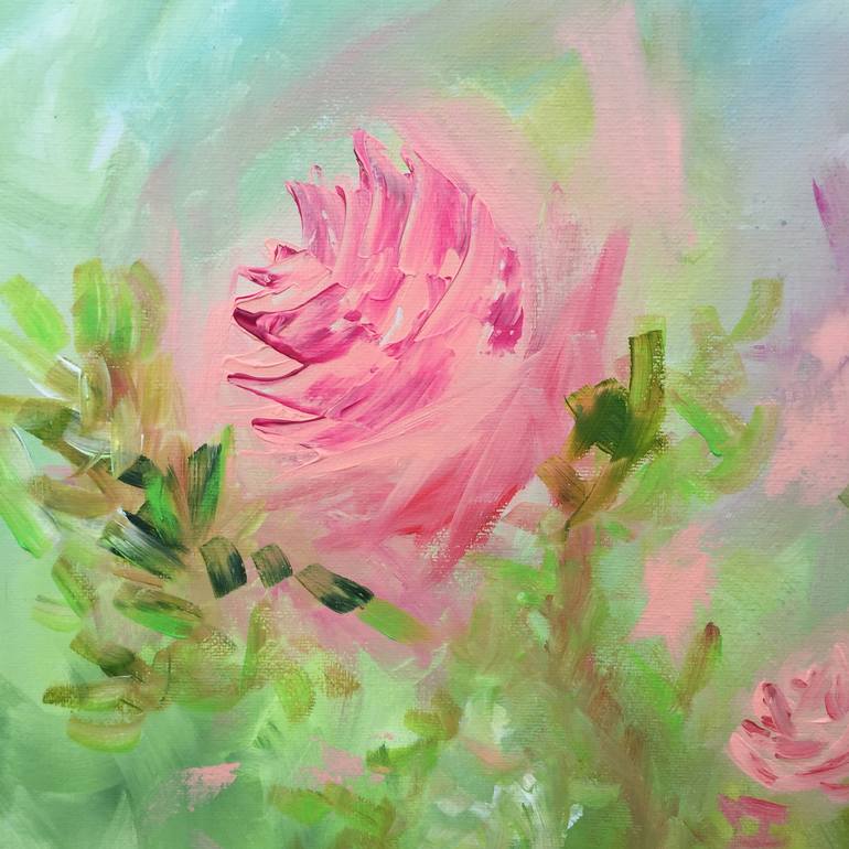 Original Impressionism Floral Painting by Lucy Moore