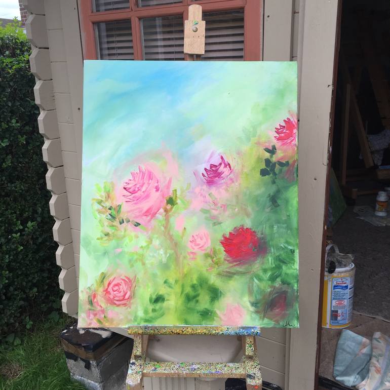 Original Impressionism Floral Painting by Lucy Moore