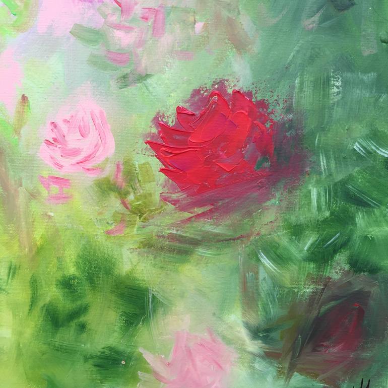 Original Impressionism Floral Painting by Lucy Moore