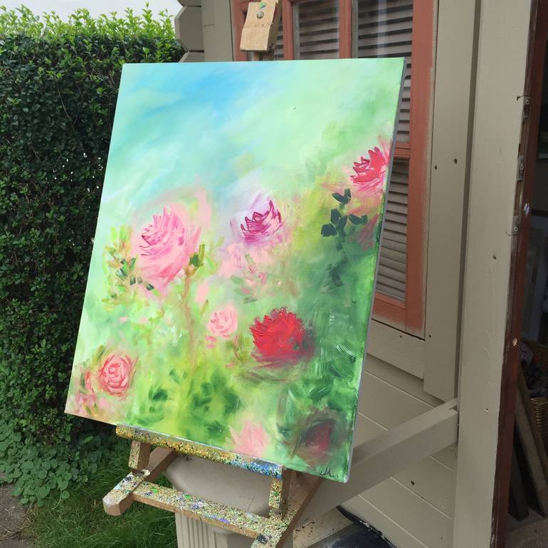 Original Impressionism Floral Painting by Lucy Moore