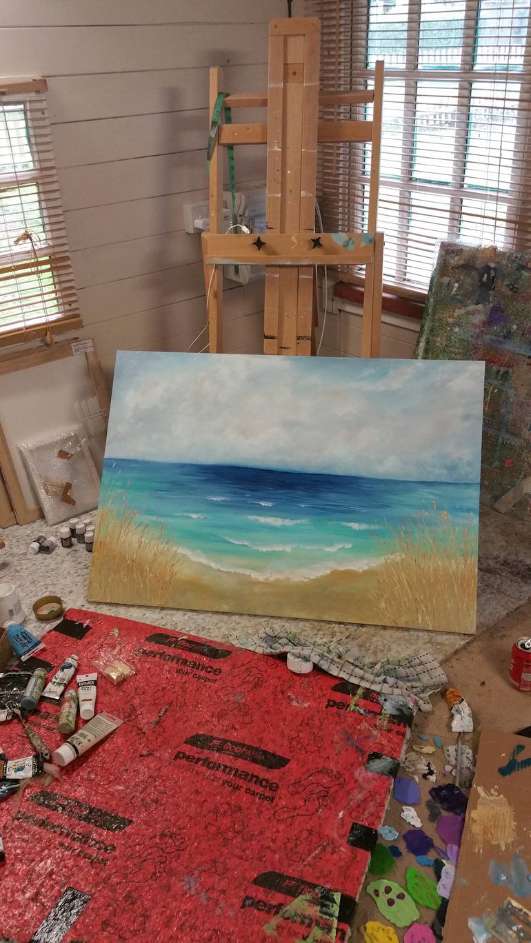 Original Fine Art Beach Painting by Lucy Moore