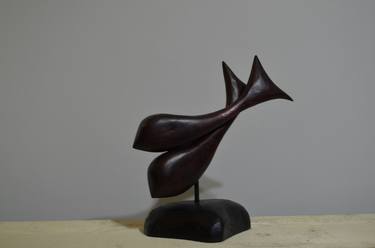 Fish minimalist wooden sculpure thumb