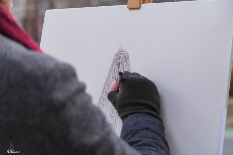 Original Figurative Architecture Drawing by Luke Adam Hawker