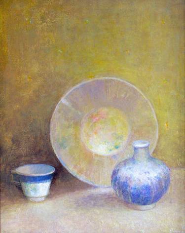 Yellow Plate, Vase, and Teacup (Homage to Emil Carlsen) thumb