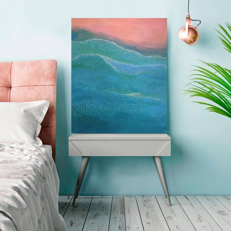 Original Abstract Beach Painting by Jennifer Bell
