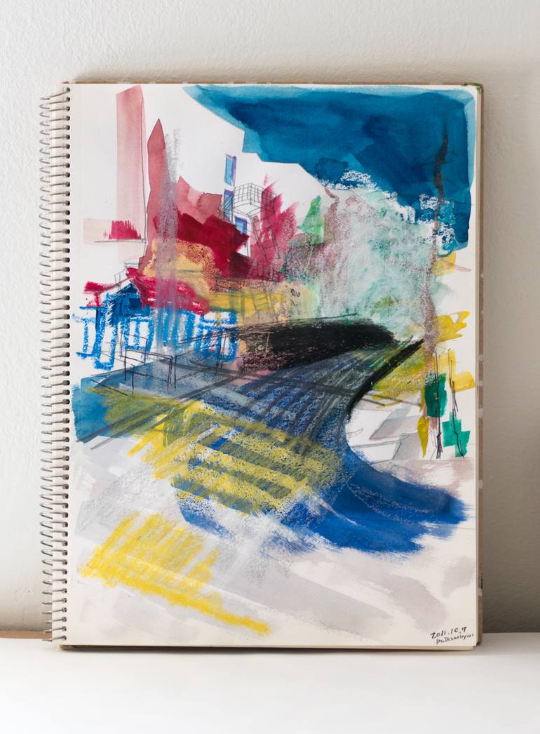 Original Abstract Cities Drawing by Saehyun Paik