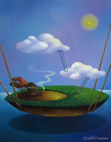 Original Surrealism Love Paintings by Sudrak Khongpuang