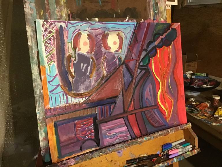 Original Abstract Expressionism Abstract Painting by Carl Bowlby