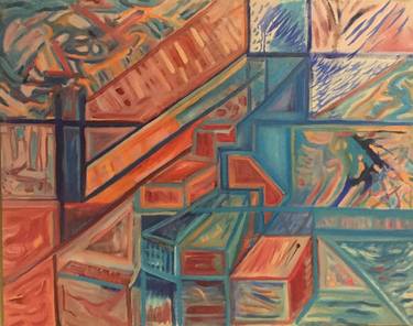 Original Abstract Expressionism Architecture Paintings by Carl Bowlby