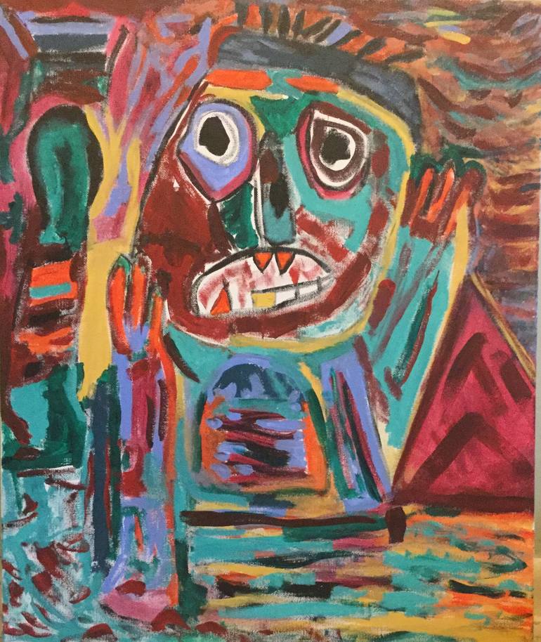 After Karel Appel's 'Phantom with Mask' [1952], 2017. Painting by Carl ...