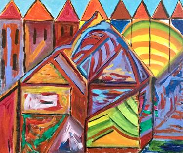 Original Abstract Architecture Paintings by Carl Bowlby