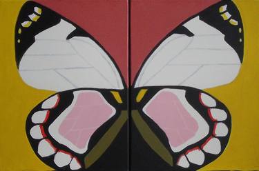 Delias iltis Butterfly Verso - diptych thumb