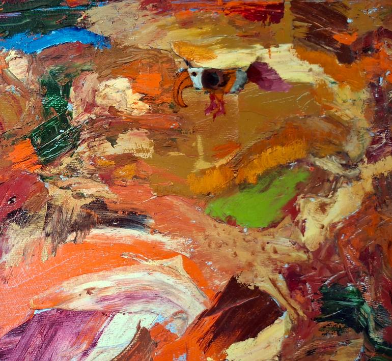 Original Abstract Expressionism Abstract Painting by Laszlo Hadnagy