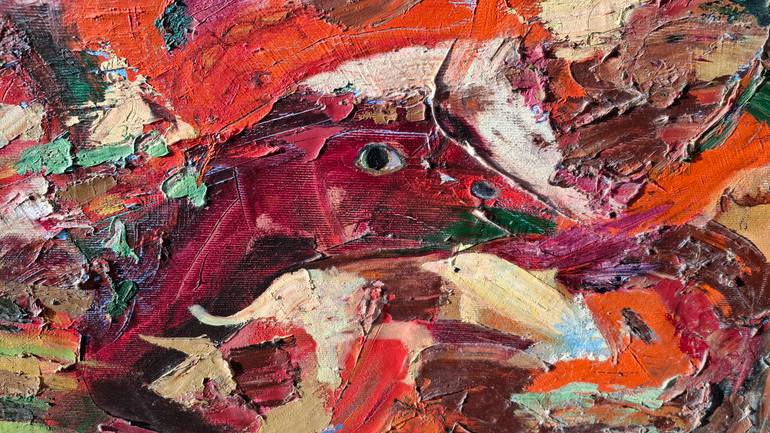 Original Abstract Expressionism Abstract Painting by Laszlo Hadnagy
