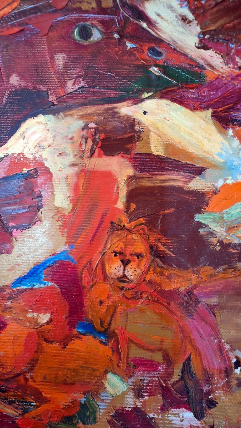 Original Abstract Expressionism Abstract Painting by Laszlo Hadnagy