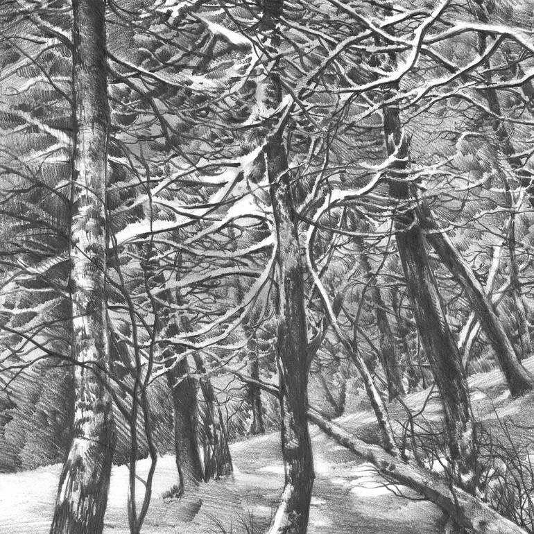 Original Illustration Landscape Drawing by Katarzyna Kmiecik