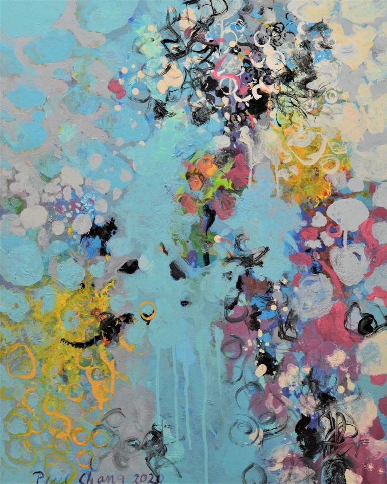 "Abstract Composition # 38 (storage 61A) Original Painting by paul chang