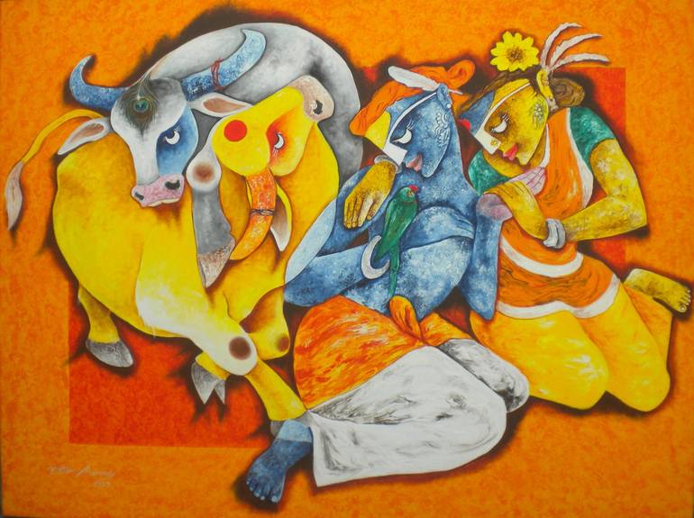 Original Contemporary Culture Paintings by Uttam Manna