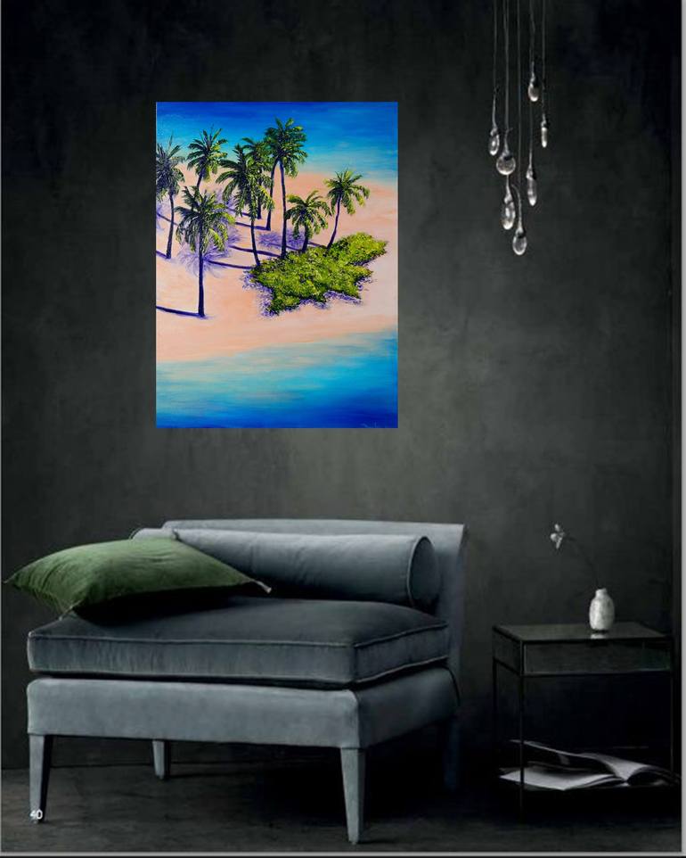 Original Color Field Painting Beach Painting by Danijela  Dan