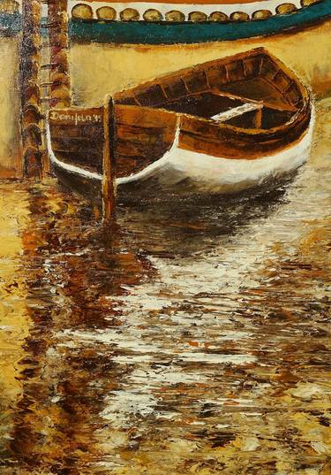 Original Impressionism Boat Paintings by Danijela Dan
