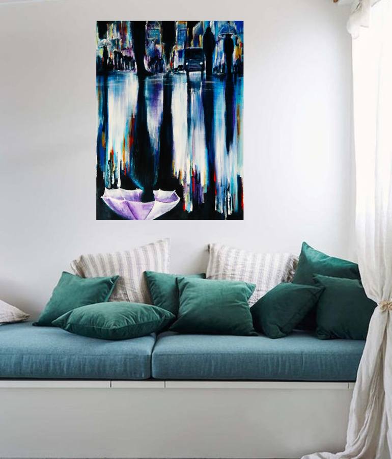 Original Abstract Expressionism Cities Painting by Danijela  Dan