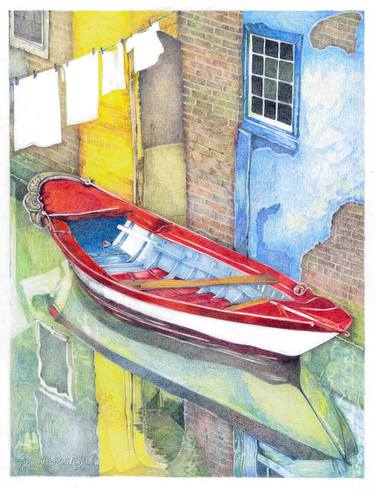 Print of Realism Boat Drawings by Annette Standing