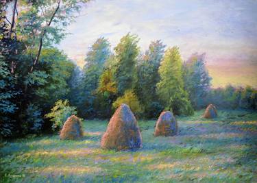 Haystacks in late summer thumb