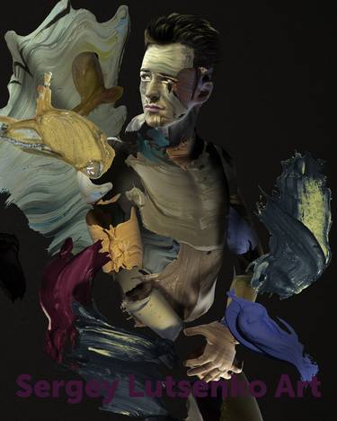 Original Abstract Men Mixed Media by Sergey Lutsenko