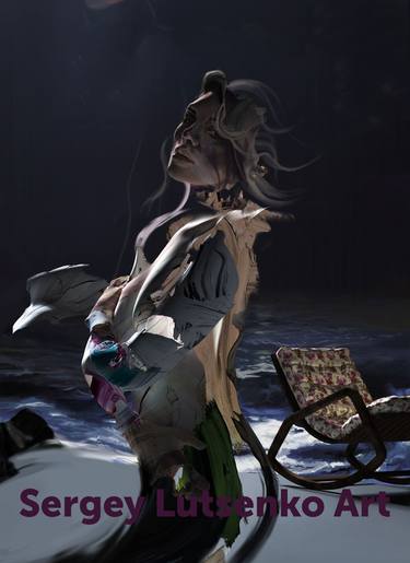 Original Conceptual Portrait Mixed Media by Sergey Lutsenko