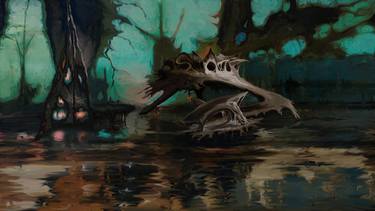 Original Surrealism Science Mixed Media by Sergey Lutsenko