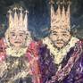 TITLE:

"THE ROYAL COUPLE"

BY ZSAZSA BELLAGIO



MEDIUM:

OIL AND GOLD LEAF ON BOARD



DIMENSIONS:

WIDTH: 48 INCHES

HEIGHT:  24 INCHES


DATE:

MARCH 2017, SIGNED