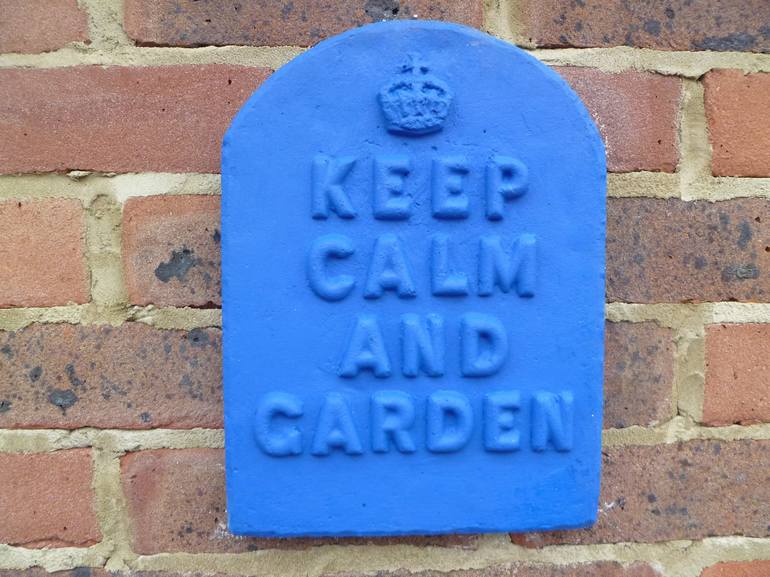 Keep calm and garden (blue) - Print
