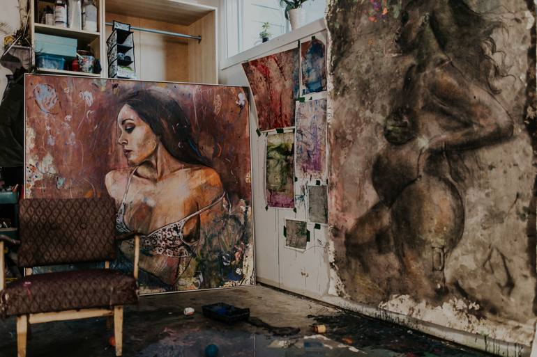 Original Expressionism People Painting by Brandi Hofer