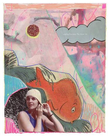 Saatchi Art Artist Brandi Hofer; Collage, “Summer Swim” #art