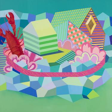 Original Abstract Geometric Paintings by Jieun June Kim