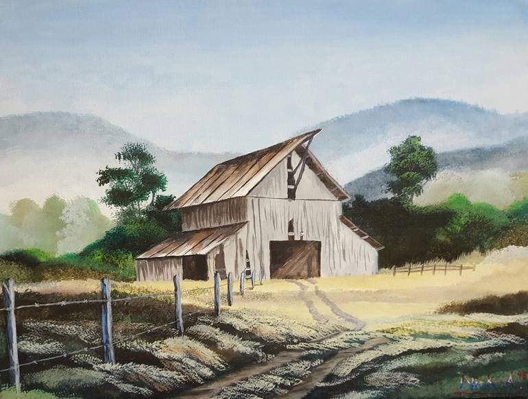 Old Barn Painting By Nicolas Avet Saatchi Art