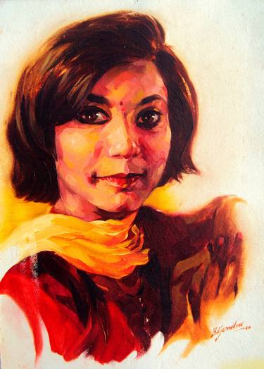 Original Realism People Painting by Bijendra pratap