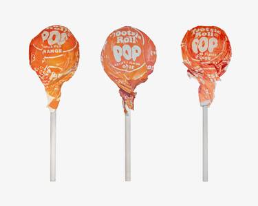 Three Orange Tootsie Pops thumb