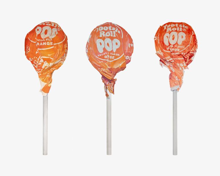 Three Orange Tootsie Pops Drawing by Mike Pitzer