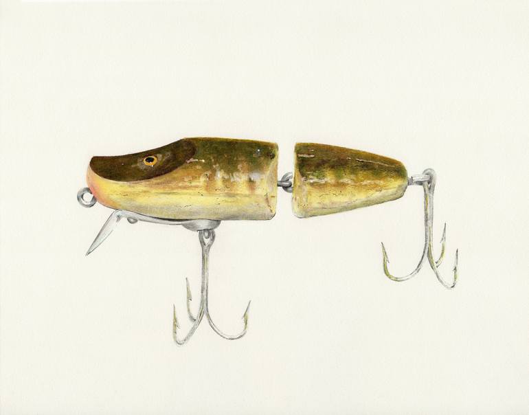 Lure No.4 - Creek Chub Jointed Pikie Minnow Lure Drawing by Mike