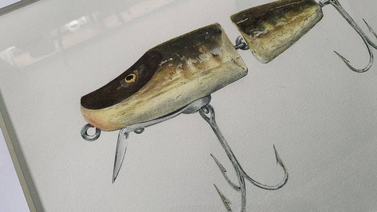 Lure No.4 - Creek Chub Jointed Pikie Minnow Lure Drawing by Mike