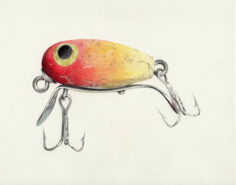 Vintage Red and White Fishing Lure | Cap